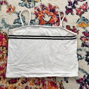 Cropped black and white tank top
